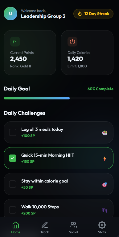 Smart Way to Lose Weight App Interface